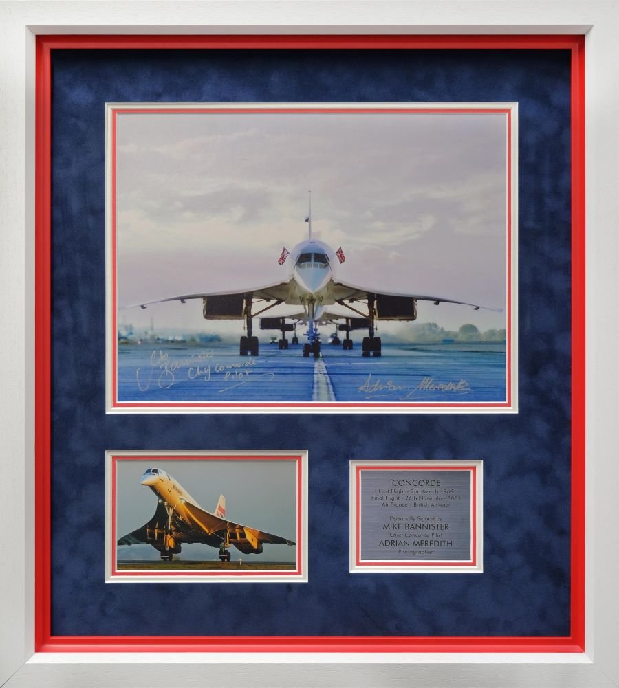 Concorde Display Signed by Mike Bannister and Adrian Meredith - Memorabilia Framers Shop